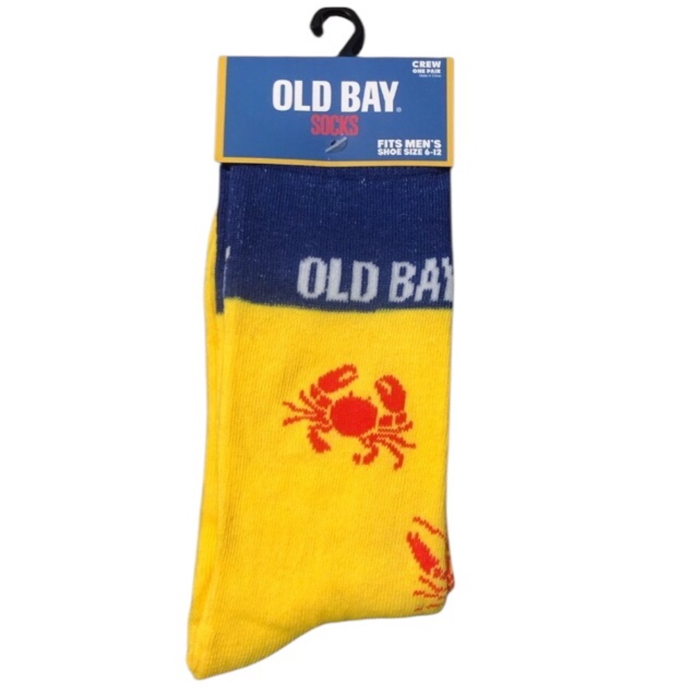 2/$20 NWT Old Bay New England Crab Lobster Mens Crew Socks Sz 6 - 12